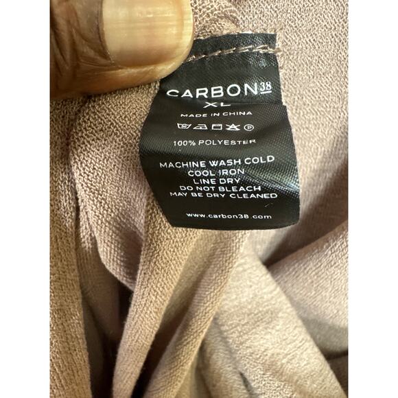 Carbon38 Tan Brown Sleeveless Stretch Midi Dress Split Sides NWT Size XL - Picture 6 of 7